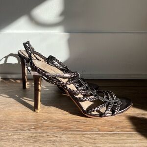 Valentino Leather Braided Accents Gladiator Sandals